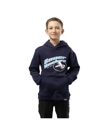 SUDADERA BAUER C/CAPUCHA ECLIPSE  YTH BLUE S23