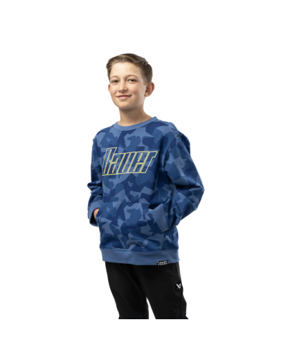 SUDADERA BAUER FRENCH TERRY CREW YTH BLU S23