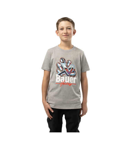CAMISETA BAUER M/C ICON GRAB TEE YTH GRY S23