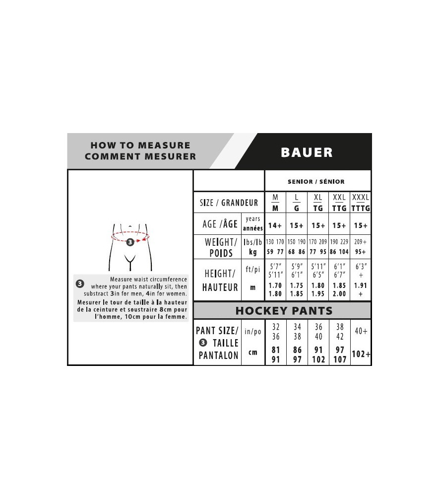 PANTALON HIELO BAUER VAPOR HYPERLITE SR S22