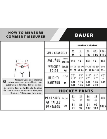 PANTALON HIELO BAUER VAPOR HYPERLITE SR S22