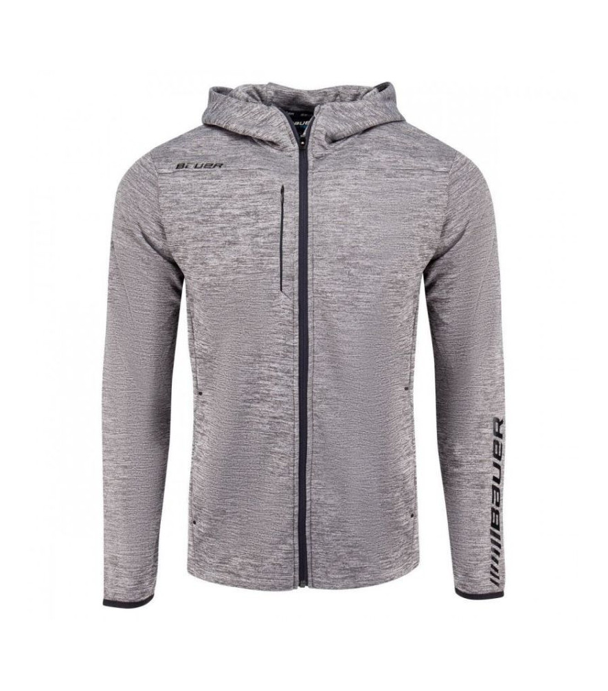 SUDADERA C/CAPUCHA BAUER VAPOR FLEECE ZIP SR GRY S20