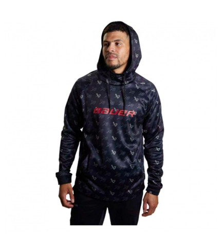 SUDADERA BAUER C/CAPUCHA ICON REPEAT BLK