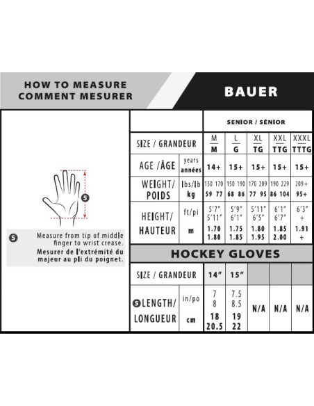 GUANTE BAUER VAPOR FLYPRO SR
